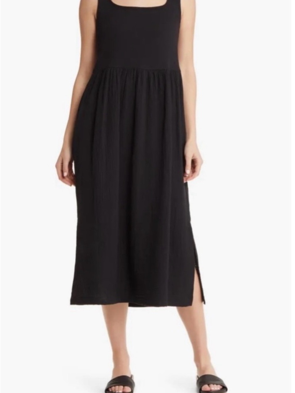 Madewell Knit /Gauze Tank
Midi Dress, Black